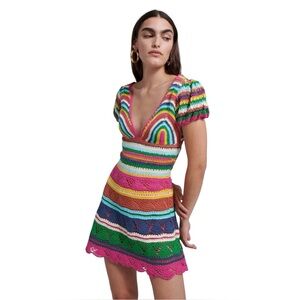 NWT Love the Label Larona Rainbow Crochet‎ Dress Size XS